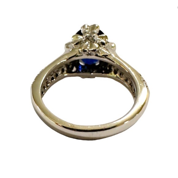 Sapphire 3.20 Carat Deep Blue Ring - Picture 6 of 6